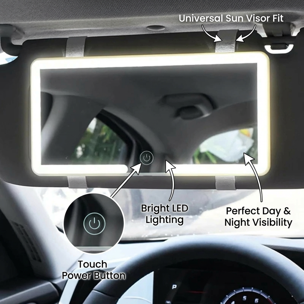 Aurevia Auto LED Makeup Mirror 🚗💡 Flawless Anywhere